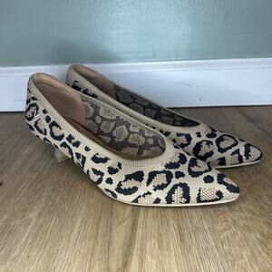 Vivaia Women 6.5 EU 37.5 Stella Heels Kitten Pointed Leopard Sustainable Comfort